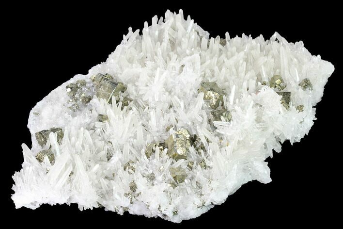 Cubic Pyrite and Quartz Crystal Association - Peru #142648